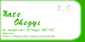 mate ohegyi business card